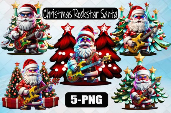 Download Santa Christmas Rockstar Clipart Bundle - Premium Bundle